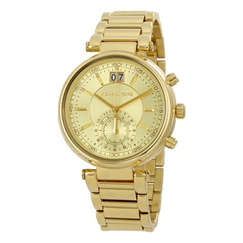 Michael Kors Sawyer Gold Dial Ladies Watch MK6362